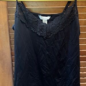 White House Black Market Black Lace Detail Top